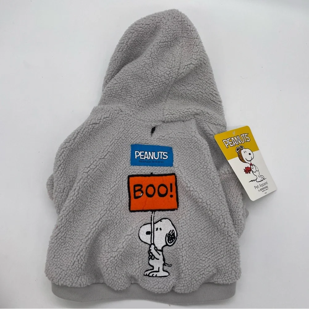 Peanut's SNOOPY HALLOWEEN BOO Dog Sz. SMALL Sherpa Hoodie Jacket‎ Coat Costume